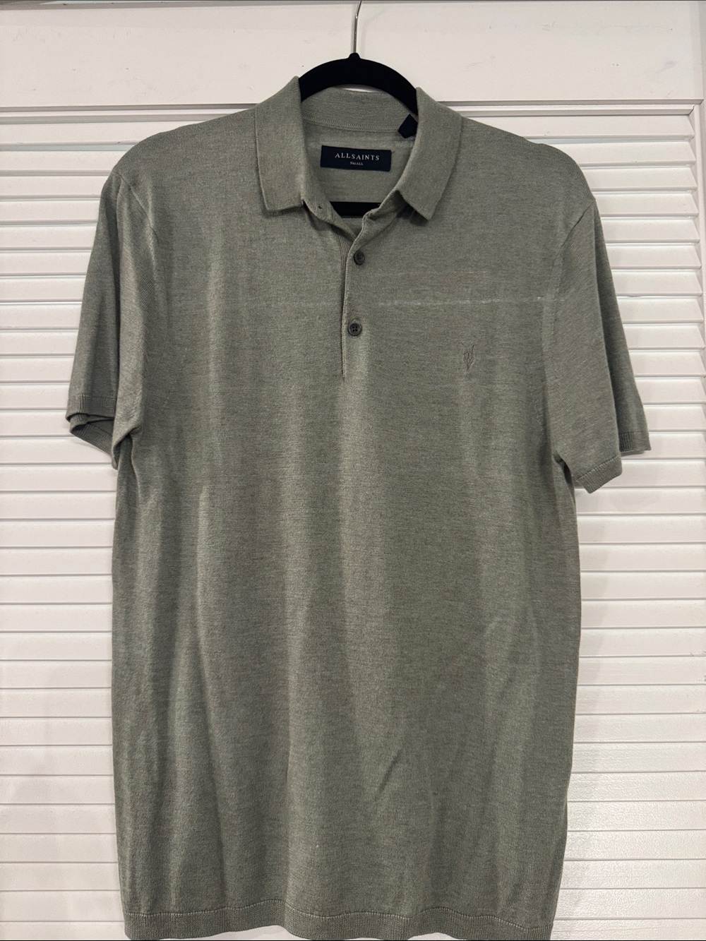 All Saints Men's Olive Green Polo Shirt